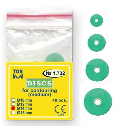 Discuri pentru finisat compozit 12mm Medium Green 40 bucati TorVM