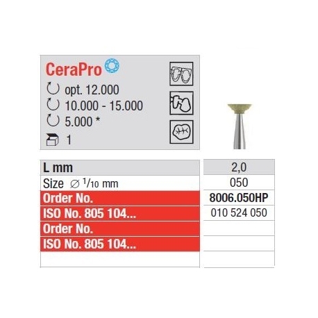 Freze CeraPro - Inverted cone  8006  050HP