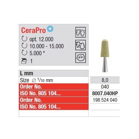 Freze CeraPro - Cone round end  8007  040HP