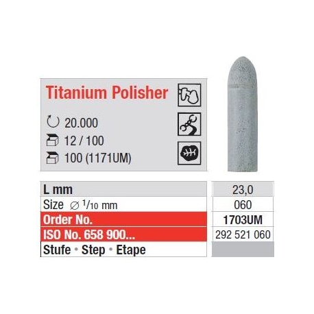 Polipanti Titanium Polisher UM Pasul 1: Gri - 100 buc. 