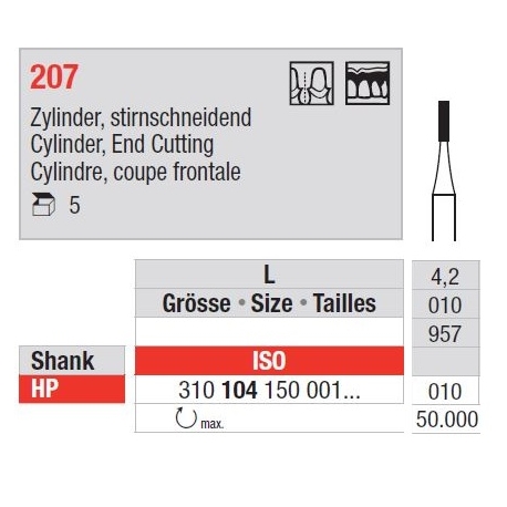 Freze Steel bur  207 104 01