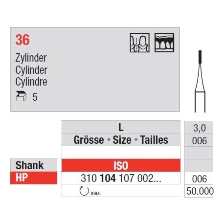 Freze Steel bur  36.1 4 006