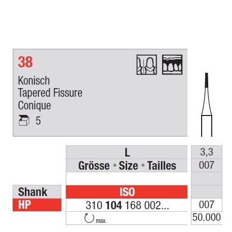 Freze Steel bur  38.1 4 007