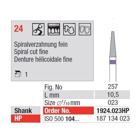 Freze TC Cutter Spiral Cut Fine 24