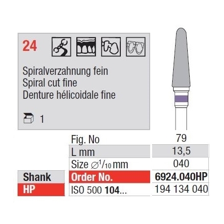 Freze TC Cutter Spiral Cut Fine 24