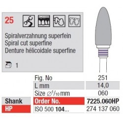 Freze TC Cutter Spiral Cut Super Fine 25