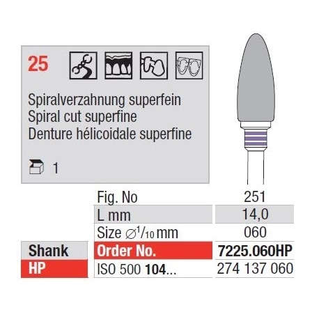 Freze TC Cutter Spiral Cut Super Fine 25