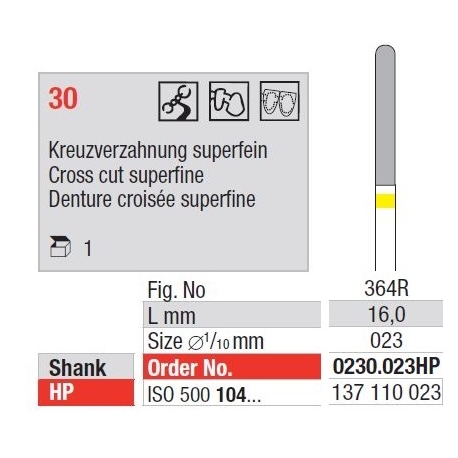 Freze TC Cutter Cross Cut Superfina 30