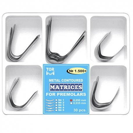 MATRICI METAL PREFORMATE PREMOLAR 30BUC KIT ASS 3.5MM