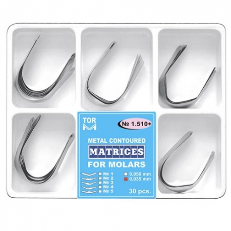 Kit 30 matrici metal conturate molar asortate 3.5mm TorVM