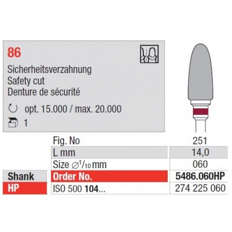 Freze TC Cutter Safety cut 5486  060HP