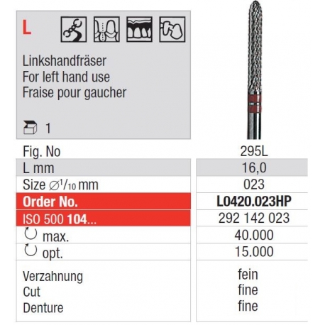 Freze TC Cutter Cross Cut Fine Left-Handed L 