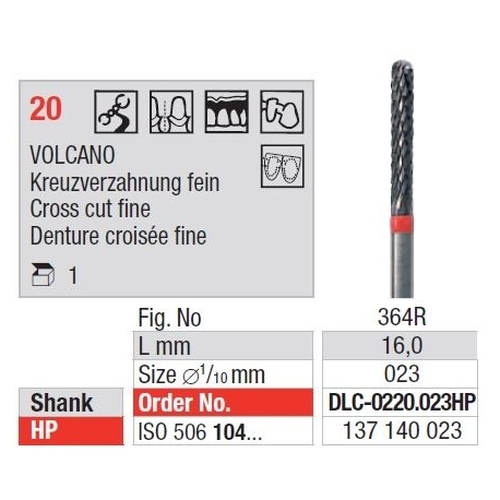 Freze TC Cutter VOLCANO Cross Cut Fine DLC- 0120 023HP