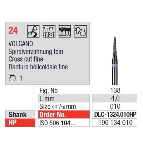 Freze TC Cutter VOLCANO Spiral Cut Fine 24 