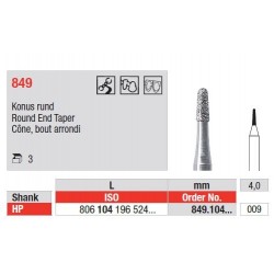 Freze Diamant Con cu Cap Rotunjit HP 849 - 3 buc. 