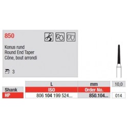 Freze Diamant Con cu Cap Rotunjit HP 850 - 3 buc.