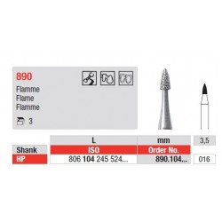 Freze Diamant cu cap Flacara HP 890 - 3 buc.