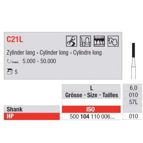 Freze TC Bur HP - cylinder  C21L  104 010