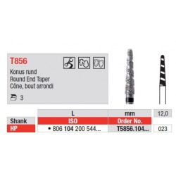 Freze Diamant HP - Turbo Con cu Varf Rotunjit T856 - 3 buc. 