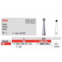 Freze K-Diamond HP cu cap Rotund K801 - 3 buc. 