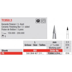 Freze TC Finishing instruments FG 3-sided TC85 0 3 314 014