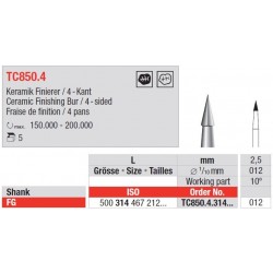 Freze TC Finishing instruments FG 4-sided TC85 0 4 314 012