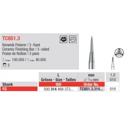 Freze TC Finishing instruments FG 3-sided TC85 1 3 314 010