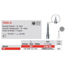 Freze TC Finishing instruments FG 16-sided TC85 1 K 314 008