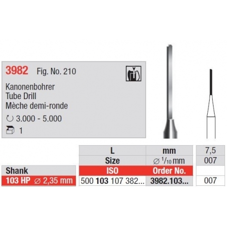Freze Tube bur - HP short  3982  103 007