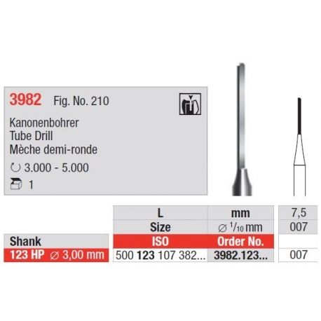 Freze Tube bur - HP short  3982  123 007
