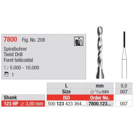 Freze Grooving cutter - HP short  7800  123 007
