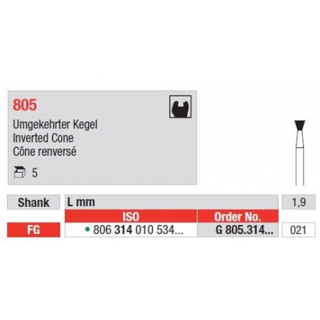 Freze Diamant Con Inversat FG 805 - 5 buc. 