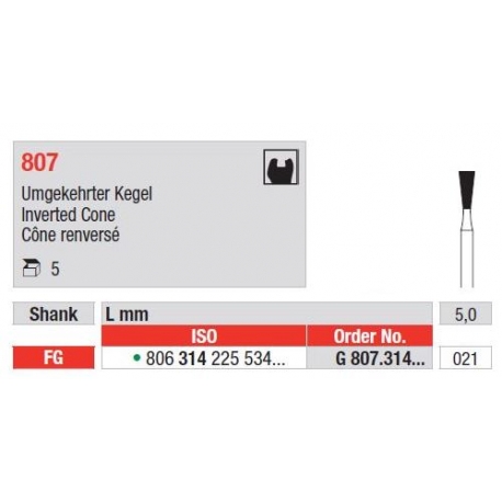 Freze Diamant Con Inversat FG 807 - 5 buc. 