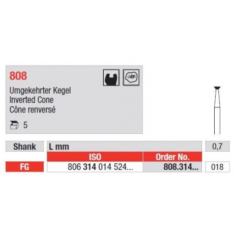 Freze Diamant Con Inversat FG 808 - 5 buc. 
