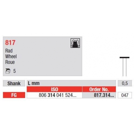 Freze Diamant Roata FG 817 - 5 buc. 