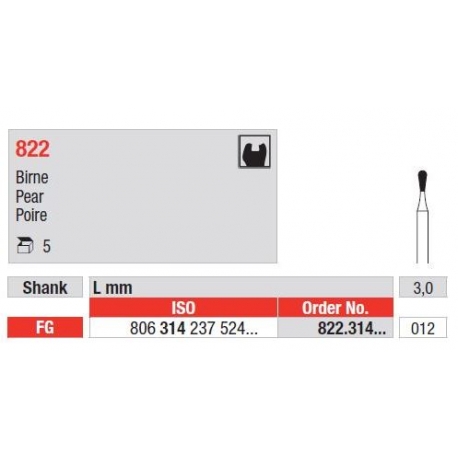 Freze Diamant Cap Para FG 822 - 5 buc. 
