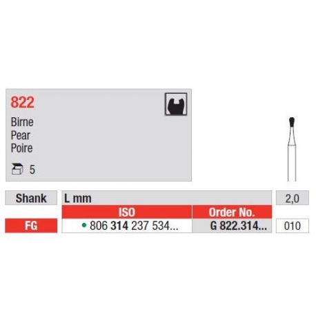 Freze Diamant Cap Para FG 822 - 5 buc. 