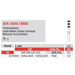 Freze Diamant Indicator Adancime pentru Fatete FG 834 - 1 buc. 