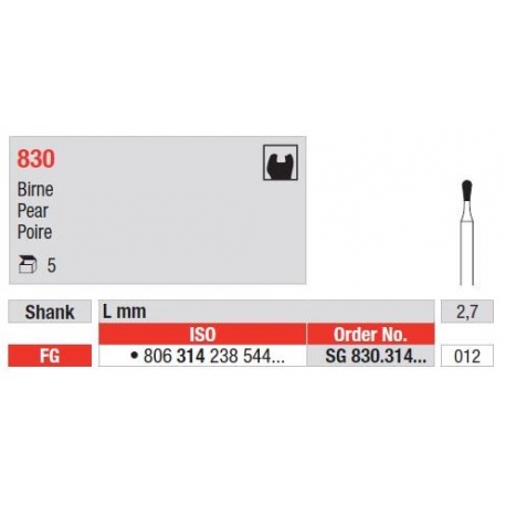 Freze Diamant Cap Para FG 830 - 5 buc.