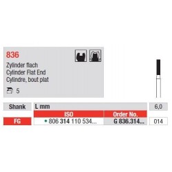 Freze Diamant Cilindru cu Cap Plat FG 836 - 5 buc. 