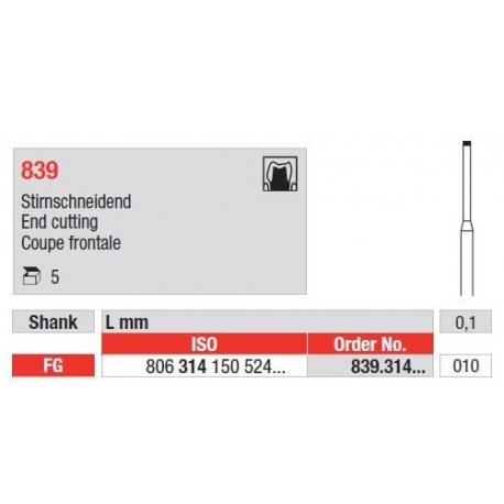 Freze Diamant End Cutting FG 839 - 5 buc. 