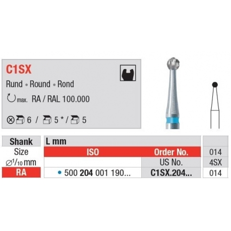 Freze TC Bur - RA round Cross cut C1SX  204 010