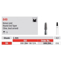 Freze Diamant Con cu Varf Rotunjit RA 849 - 5 buc. 