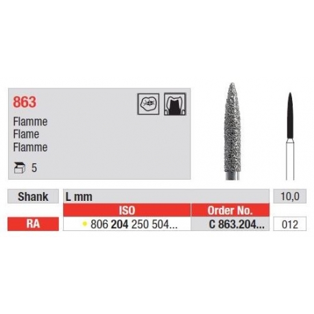 Freze Diamant Cap Flacara RA 863 - 5 buc.