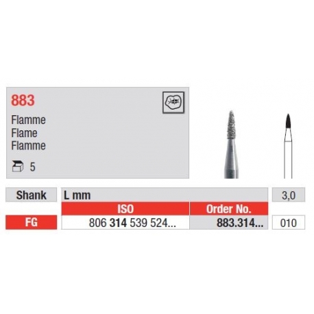 Freze Diamant Flacara FG 883 - 5 buc. 