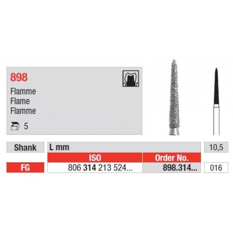 Freze Diamant Flacara FG 898 - 5 buc. 