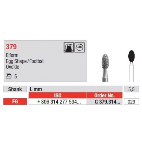 Freze Diamant Egg Shape FG 379 - 5 buc.