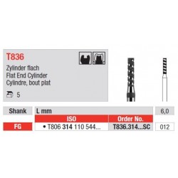 Freze Turbo Diamant Cilindru cu Cap Plat FG T836 - 5 buc.