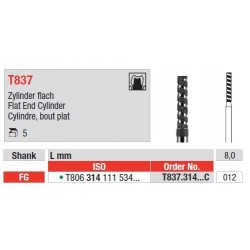 Freze Turbo Diamant Cilindru cu Cap Plat FG T837 - 5 buc. 