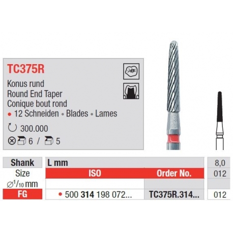 Freze TC Finishing instruments  TC37 5R 314 012